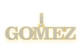 Custom Nameplate Diamond Pendant 14K Solid Gold - 1.5 CTW