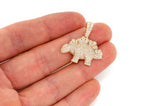Dinosaur Pendant 10K Solid Gold - 2.35 CTW