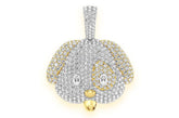 Dog Emoji Pendant 14K Solid Gold - 4.00 CTW