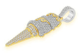 Double Scoop Ice Cream VVS Diamond Pendant - 3.25 CTW