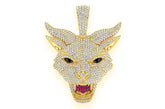 Evil Cat Diamond Pendant 14K Solid Gold - 6.00 CTW