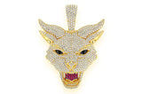 Evil Cat Diamond Pendant 14K Solid Gold - 6.00 CTW