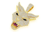 Evil Cat Diamond Pendant 14K Solid Gold - 6.00 CTW