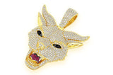 Evil Cat Diamond Pendant 14K Solid Gold - 6.00 CTW