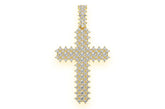 14K Gold Cross Pendant Real Diamond Elegance - 10?CTW