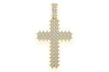 14K Gold Cross Pendant Real Diamond Elegance - 10?CTW