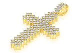 14K Gold Cross Pendant Real Diamond Elegance - 10?CTW