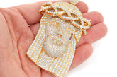 Jesus Diamond Pendant 14k Solid Gold - 22.25 CTW