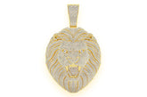 Lion Diamond Pendant 14K Solid Gold - 17.00 CTW