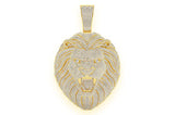 Lion Diamond Pendant 14K Solid Gold - 17.00 CTW