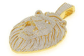 Lion Diamond Pendant 14K Solid Gold - 17.00 CTW