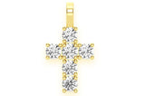 Classic 10K Gold Cross Pendant Mens Icy VVS Diamond Faith Jewelry