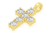 Classic 10K Gold Cross Pendant Mens Icy VVS Diamond Faith Jewelry
