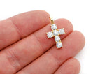 Classic 10K Gold Cross Pendant Mens Icy VVS Diamond Faith Jewelry