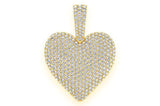 Bubbly Heart Diamond Pendant 10K Solid Gold - 1.25 CTW