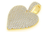 Bubbly Heart Diamond Pendant 10K Solid Gold - 1.25 CTW