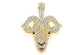 Goat Head Diamond Pendant 10K Solid Gold - 2.75 CTW