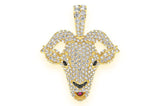 Goat Head Diamond Pendant 10K Solid Gold - 2.75 CTW