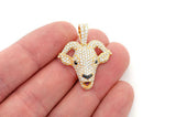 Goat Head Diamond Pendant 10K Solid Gold - 2.75 CTW
