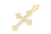 14K Gold Cross Pendant Diamond-Accented Mens Necklace - 1.4 CTW