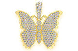 Butterfly Diamond Pendant 14K Solid Gold - 2.25 CTW