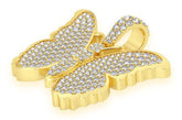 Butterfly Diamond Pendant 14K Solid Gold - 2.25 CTW