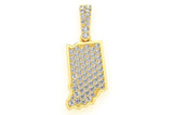Indiana State Diamond Pendant 10K Solid Gold - 0.33 CTW