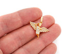 Angel Diamond Pendant 14K Solid Gold - 0.33 CTW