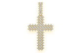 Diamond Gold Cross Pendant Mens Necklace - 5.5 CTW
