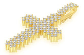 Diamond Gold Cross Pendant Mens Necklace - 5.5 CTW