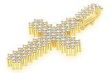 Diamond Gold Cross Pendant Mens Necklace - 5.5 CTW
