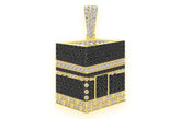 Kaaba Black & White Diamond Pendant 14K Solid Gold - 2.60 CTW