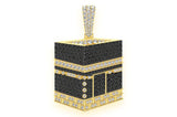 Kaaba Black & White Diamond Pendant 14K Solid Gold - 2.60 CTW