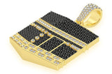 Kaaba Black & White Diamond Pendant 14K Solid Gold - 2.60 CTW