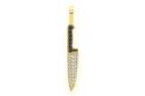 Chef's Knife Diamond Pendant 10K Solid Gold - 0.25 CTW