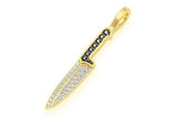 Chef's Knife Diamond Pendant 10K Solid Gold - 0.25 CTW