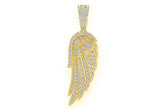 Angel Feather Wing Diamond Pendant 14K Solid Gold - 2.65 CTW