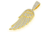Angel Feather Wing Diamond Pendant 14K Solid Gold - 2.65 CTW