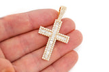 Modern Baguette Cross Pendant 925 Silver Cross Diamond Large Statement