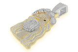 Diamond Crown Jesus Pendant Exquisite Baguette Design - 22 CTW