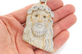 Diamond Crown Jesus Pendant Exquisite Baguette Design - 22 CTW