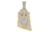 Diamond Crown Jesus Pendant Exquisite Baguette Design - 22 CTW
