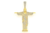 Christ the Redeemer Diamond Pendant 14K Solid Gold - 4.25 CTW