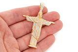 Christ the Redeemer Diamond Pendant 14K Solid Gold - 4.25 CTW