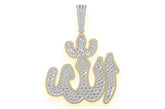 Allah Arabic Diamond Pendant 14K Solid Gold - 11.00 CTW