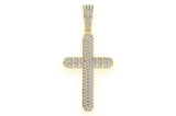 14K Gold Cross Pendant - 2.5 CTW