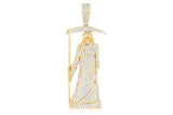 Grim Reaper Diamond Pendant 14K Solid Gold - 4.75 CTW