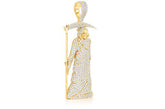 Grim Reaper Diamond Pendant 14K Solid Gold - 4.75 CTW