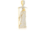 Grim Reaper Diamond Pendant 14K Solid Gold - 4.75 CTW