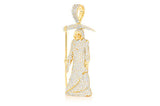 Grim Reaper Diamond Pendant 14K Solid Gold - 4.75 CTW